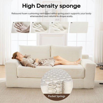 Convertible Loveseat Sofa Bed With Memory Foam & Steel Frame