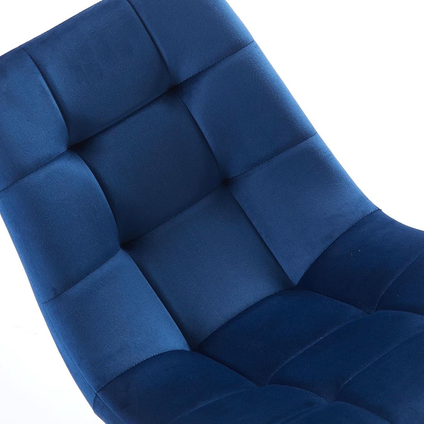Navy Blue Velvet Dining Chairs Set of 4 Armless Tufted