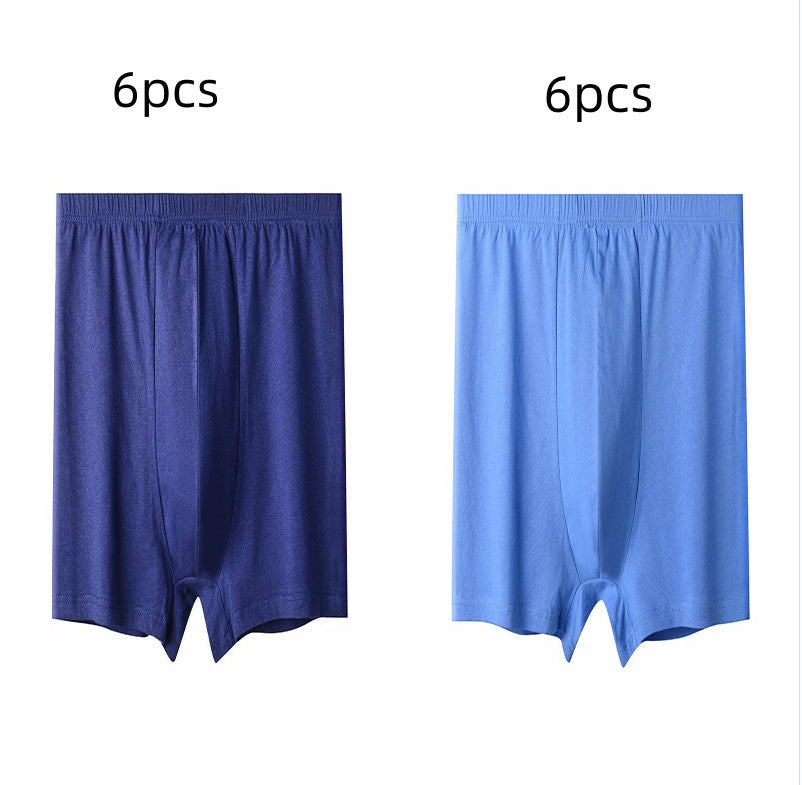 Men's High-waisted Pure Cotton Plus Size Loose Deep-crotch Cotton Breathable Boxer Shorts