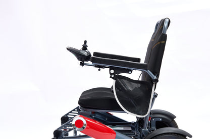 Wheelchair Electric Foldable Aluminum 40 Mile Dual Battery Black Red 42 In