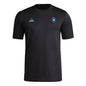 adidas Mens Short Sleeve Pre-Game T-Shirt Black/Charlotte Fc XX-Large