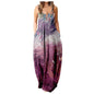 Summer Cool Strap Dress Abstract Face Style Digital Printing Elegant Street Dress