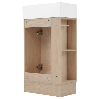 18.6' Bathroom Vanity with Sink, Bathroom Vanity Cabinet with Two-tier Shelf,...