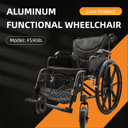 Wheelchair Manual Transport Folding Aluminum 18 In Seat 275 LB Dark Gray