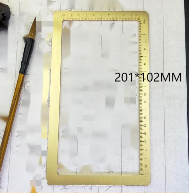 Brass Calligraphy Weight Brush and Paper Scale