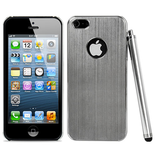 Silver Brushed Aluminum Chrome Hard Case for iPhone 5