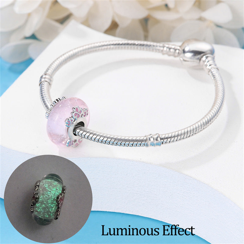 DIY Ocean Rose Glass Pendant Beaded Bracelet Accessories