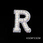 Pearl Rhinestone Cloth Sticker-Letter A-White-2 Pack