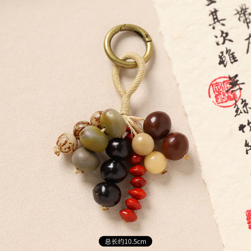 New Chinese-style Wish-Fulfillment Seed-Bead Bag Charm Keychain