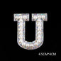 Pearl Rhinestone Cloth Sticker-Letter A-White-2 Pack
