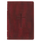 KJV Holy Bible, Thinline Large Print Faux Leather Red Letter Edition - Thumb Index & Ribbon Marker, King James Version, Burgundy - Leather