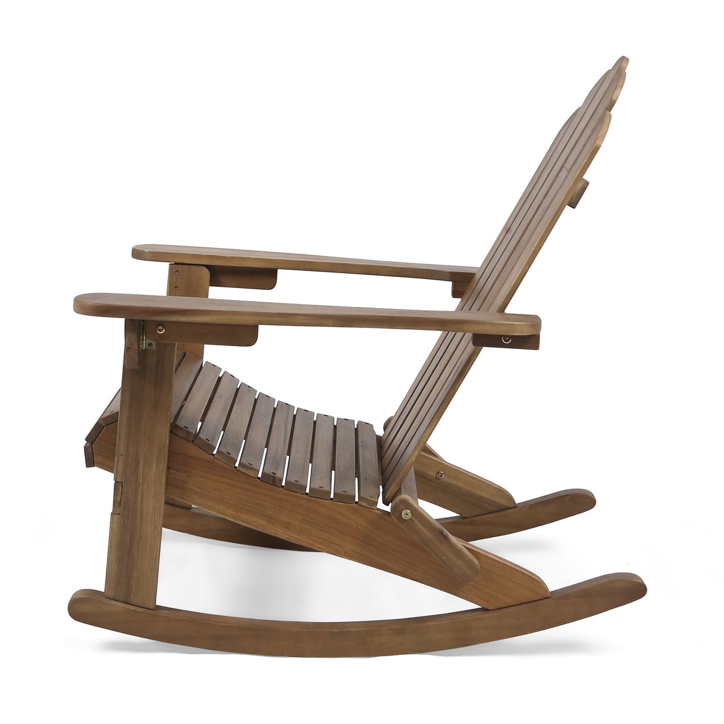 Acacia Wood Adirondack Rocking Chair Dark Brown 28.5x36