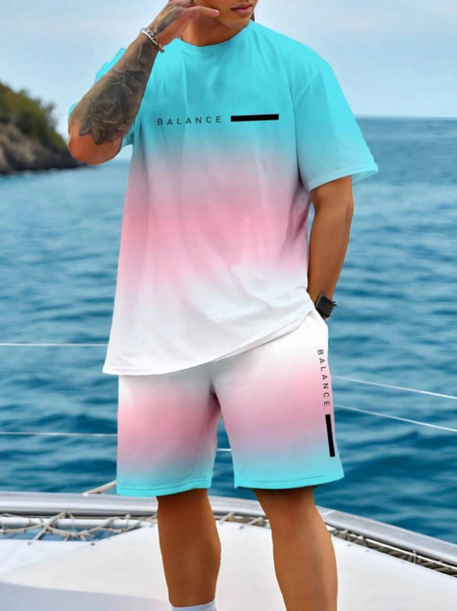Casual Sports Short Sleeve Shorts For Men