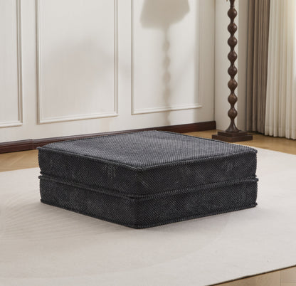Floor Seat Modular Circle Fleece Dark Gray Ottoman 39 In