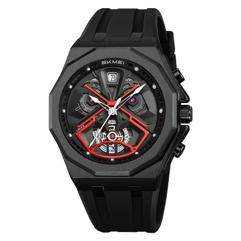 Mens Hollow-out Waterproof Multi-function Watch