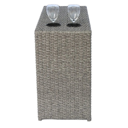 Outdoor Sectional Set HDPE Wicker Aluminum Gray 10 Piece 135 x 74 In