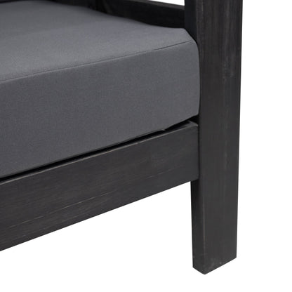 Outdoor Patio Set Acacia Wood Gray 2 Piece Loveseat Coffee Table Cushions