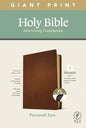 NLT Personal Size Giant Print Bible, Filament Enabled Edition (Red Letter, Genuine Leather, Brown, Indexed) - Leather