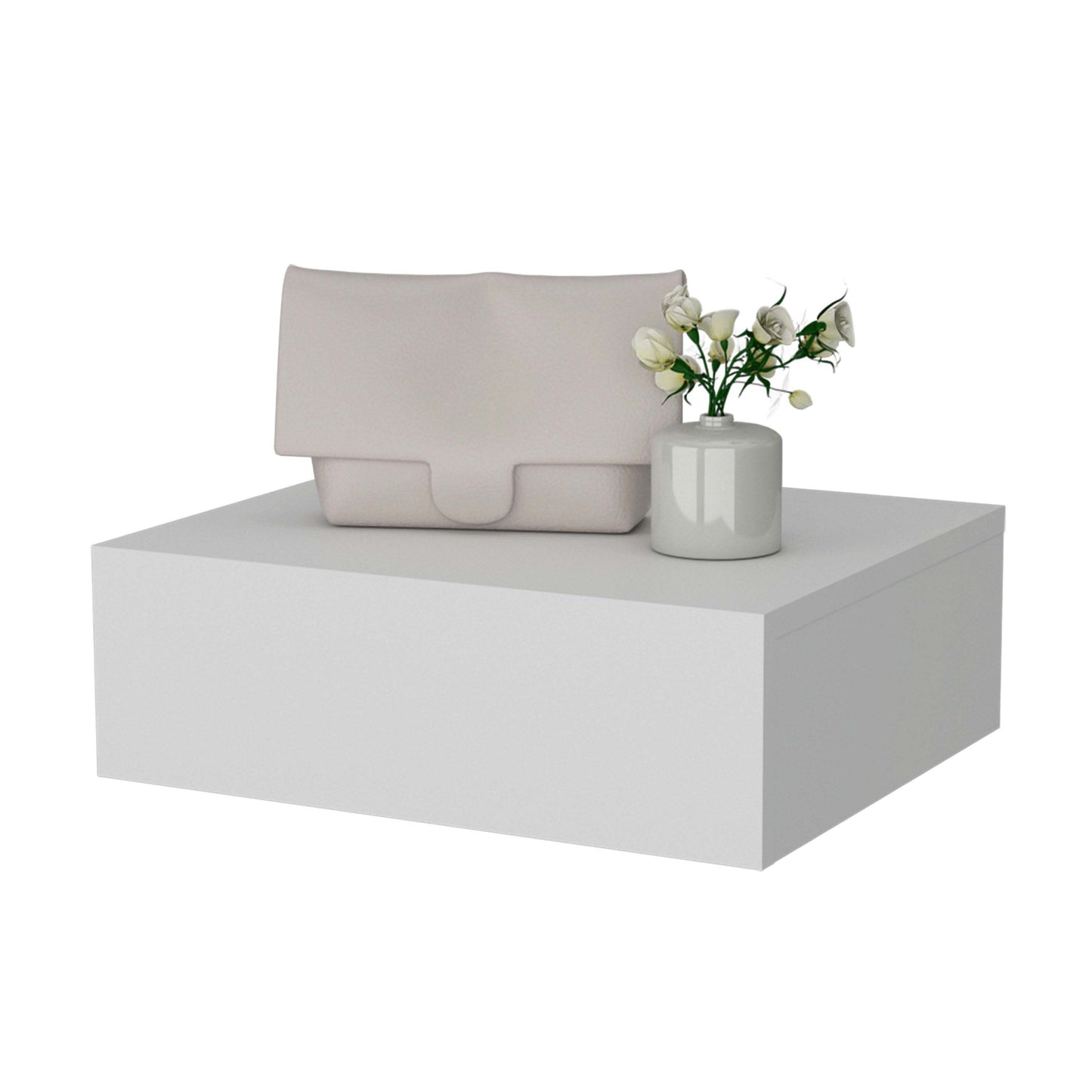 White Wall-Mounted Floating Nightstand