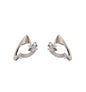 Silver Elven Ear Cuff Earrings | Shooting Star Crawler Studs with Pave Zirconia | Gothic Fairy Wing Jewelry | Celestial Wrap Studs for Women