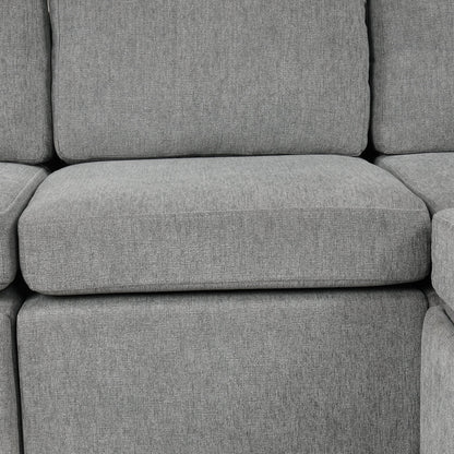 84" Sectional Sofa Convertible Pull-Out USB Gray
