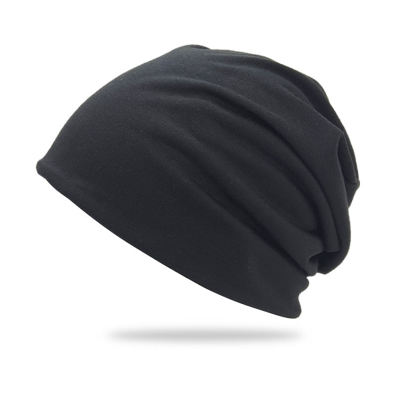 Solid-color Double-layer Pullover Beanie Thin Style