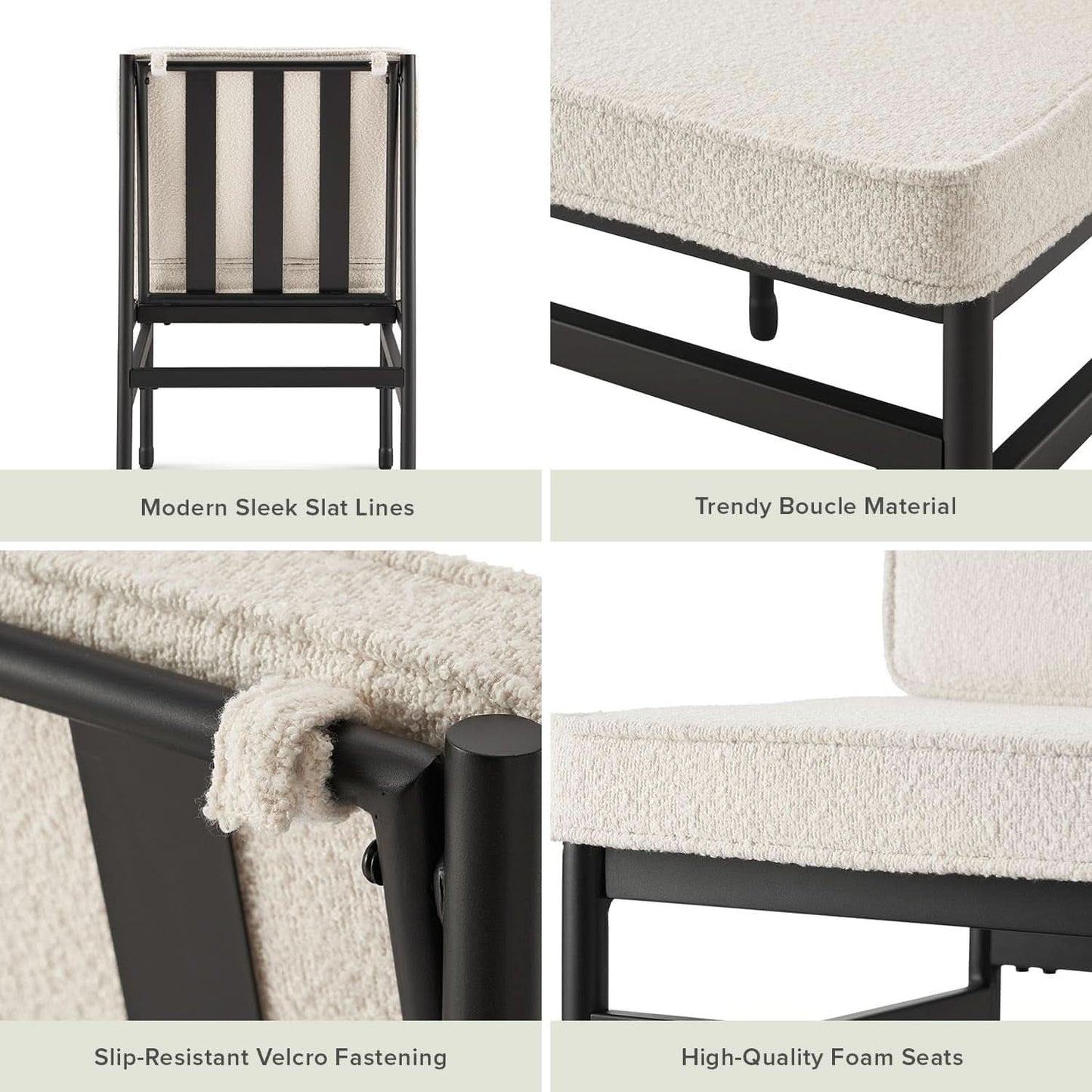 Black Dining Chairs With Removable Cushion Covers Set Of 2