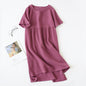 Women's Cotton Nightdress Crepe Short Sleeve Plus Size