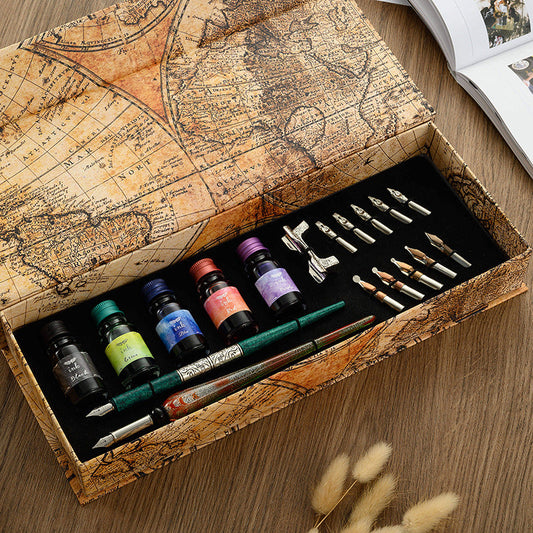 Calligraphy Practice Straight Stick Flat Tip Dip Pen Set