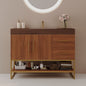 36' Modern Free-Standing Bathroom Vanity with Seamless Ceramic Sink & Sintered Stone Top