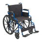 Blue Streak Wheelchair with Flip Back Desk Arms, Swing Away Footrests, 18" Seat