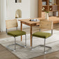 Mid Century Modern Dining Chairs Set of 2, Velvet Accent Chairs with Natural