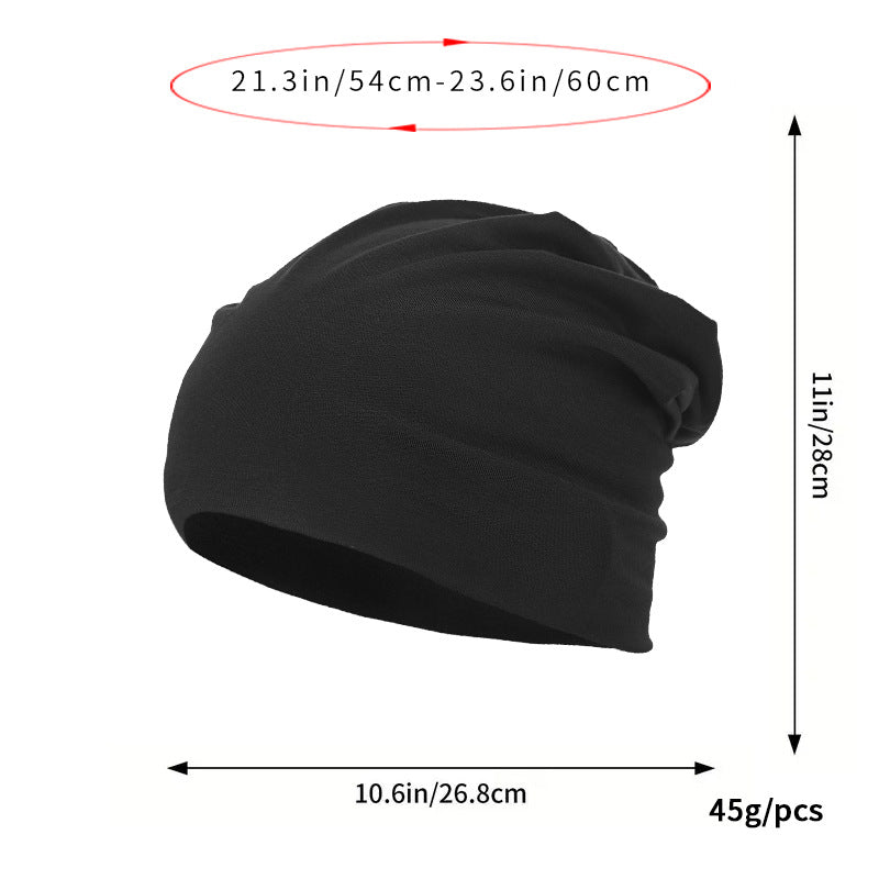 All-season, Versatile Solid-color Slouchy Beanie With A Knitted Wrap-around Design