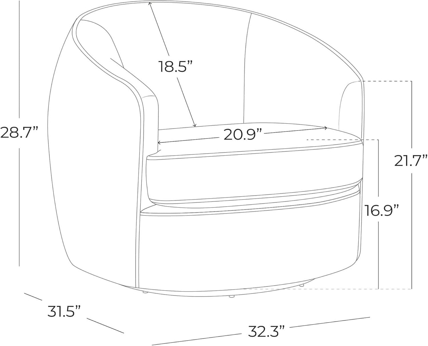 Swivel Barrel Chair Cream Upholstered Fully Assembled