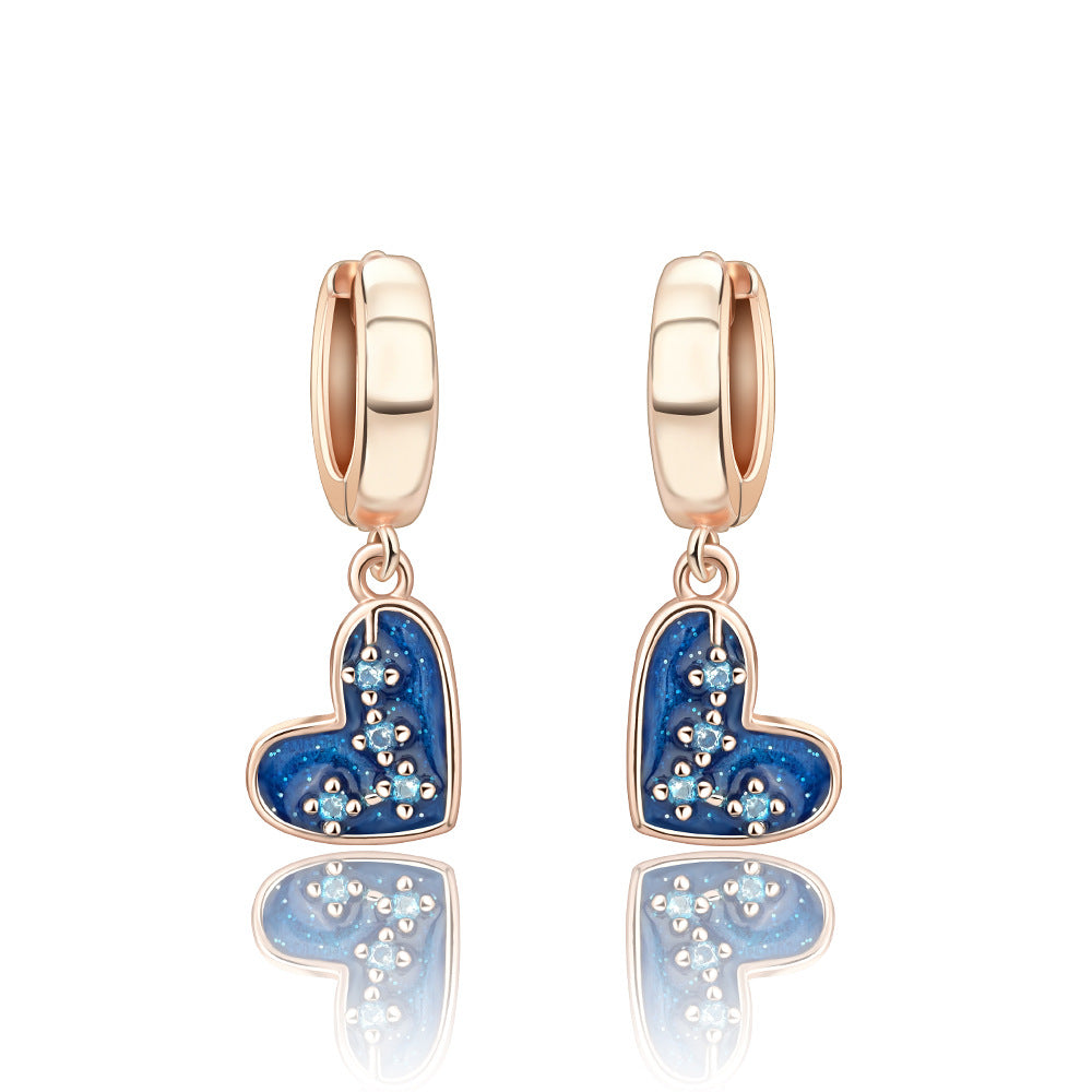 White Copper Electroplated With Thick Silver Personalized Earrings