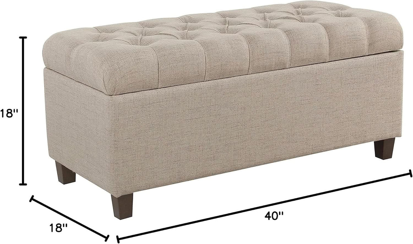 Tufted ExtraLarge Storage Ottoman Bench Hinged Lid