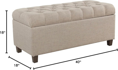 Tufted ExtraLarge Storage Ottoman Bench Hinged Lid
