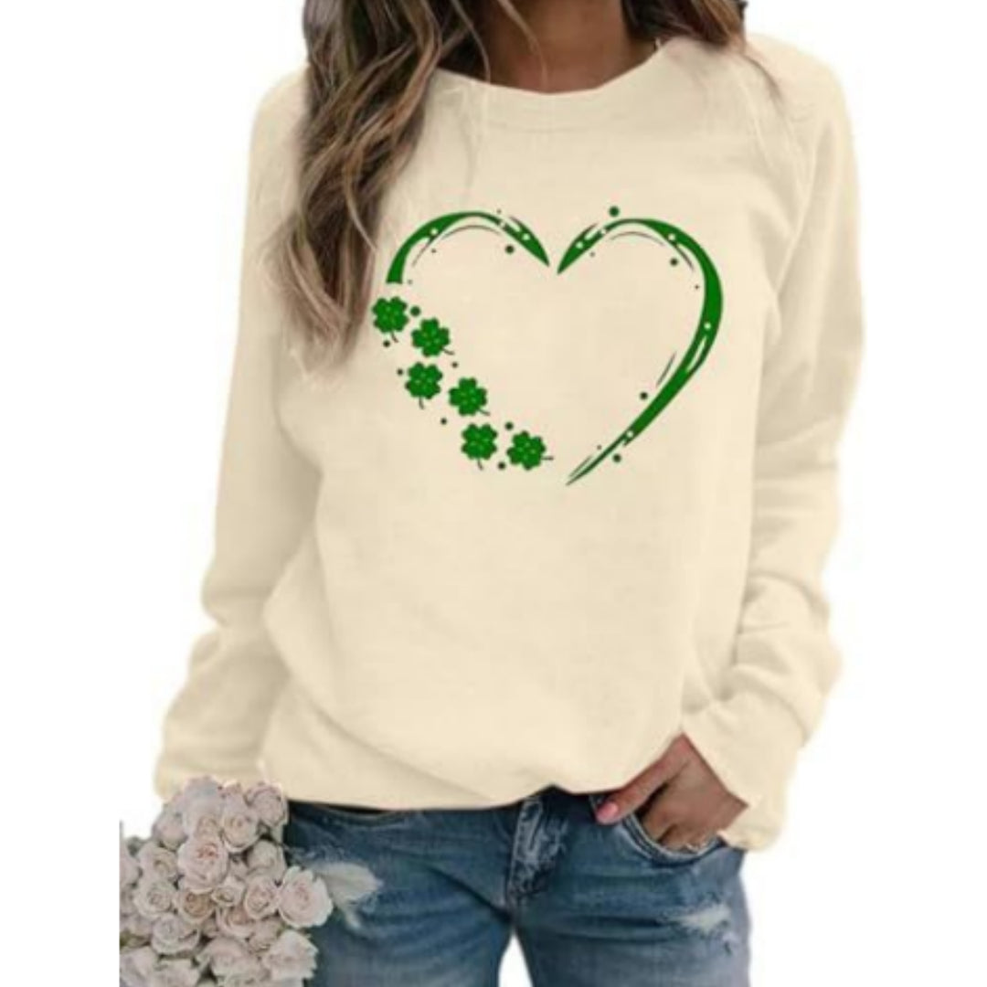 Womens Printed Long Sleeve Pullover Top
