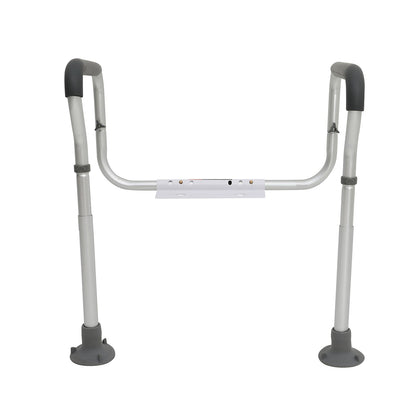 Toilet Safety Rail Frame Aluminum 300 LB Adjustable Width Height Padded Arms
