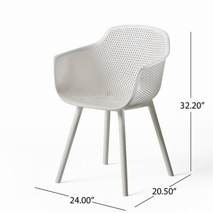 Accent Chair Minimalist White Polypropylene Diamond 24