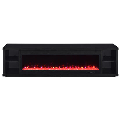 Deiter 79-inch TV Stand Fireplace Media Console Black