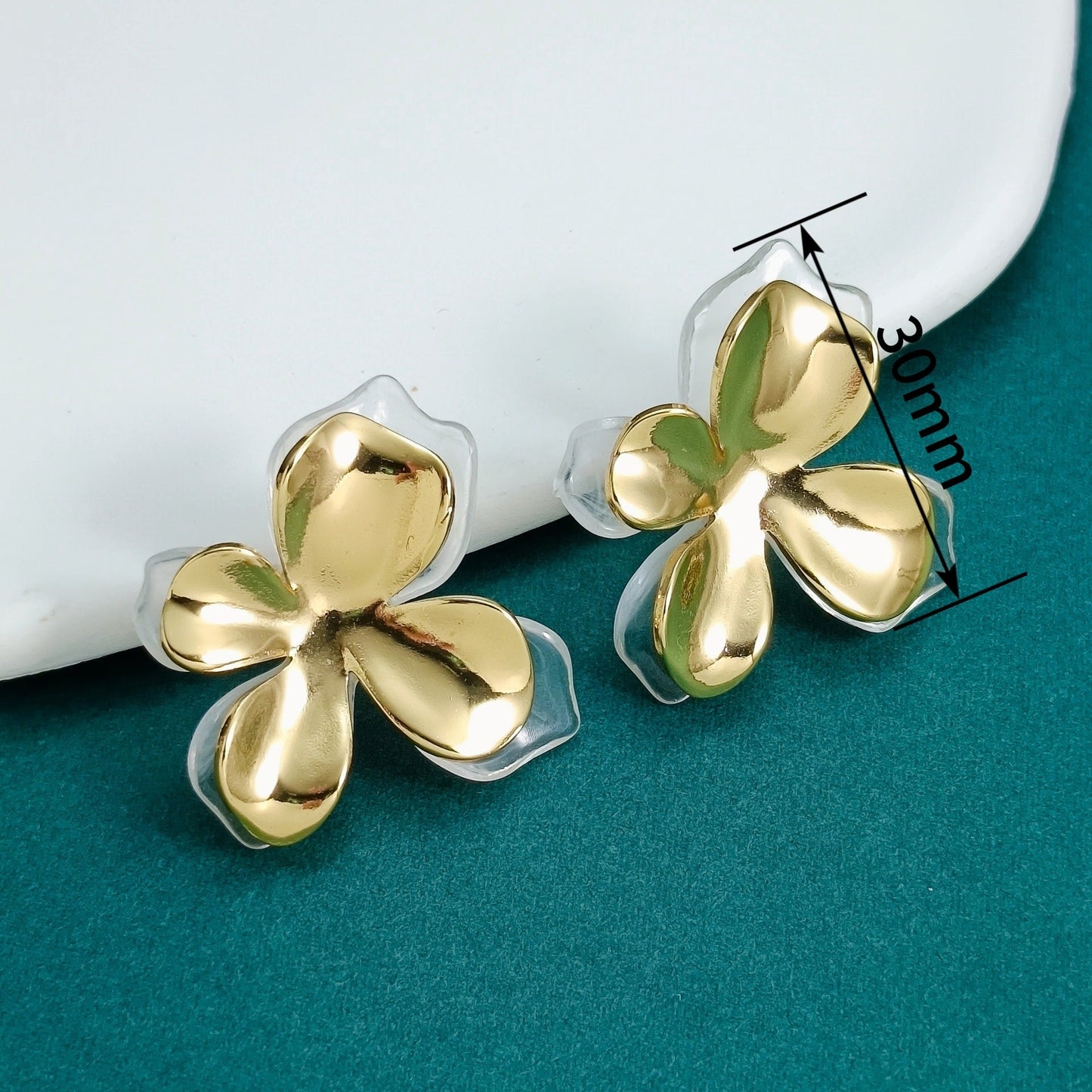 Double-layer Flower Stainless Steel Earrings Light Luxury With A Premium Feel