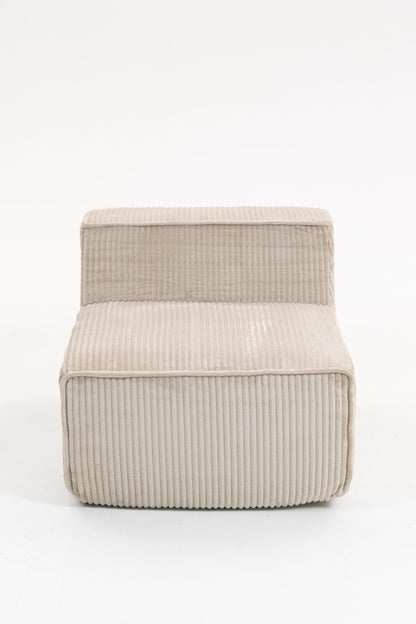 Minimalist Corduroy Sectional Sofa Beige 3-Seat 111