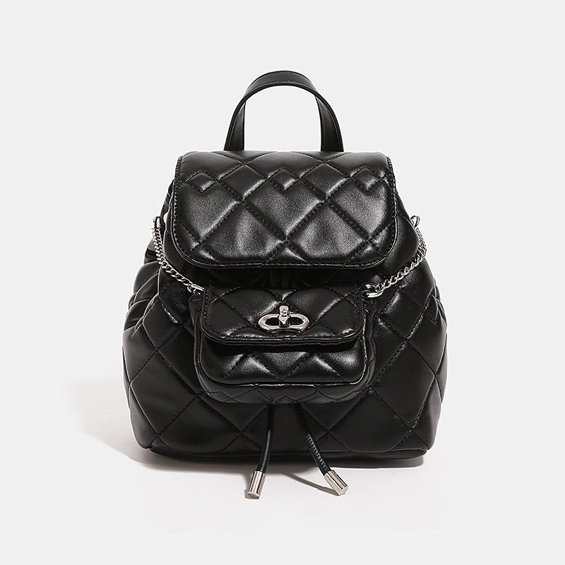 Womens Niche-Design Soft Chain Multi-Use Backpack