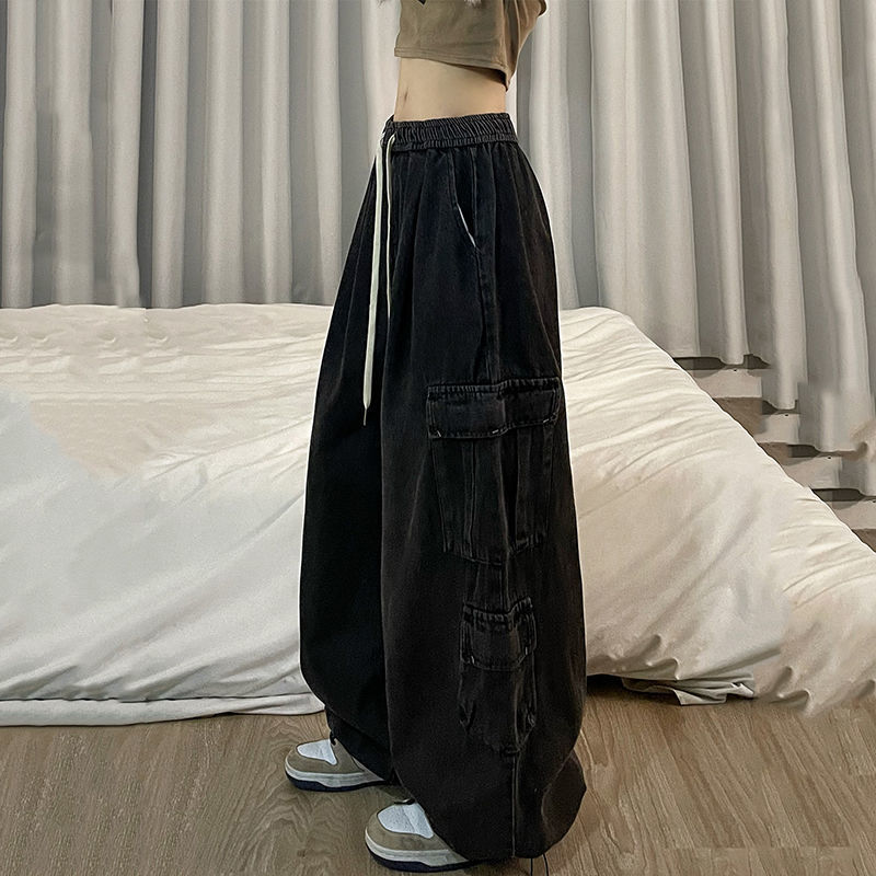 Hip-hop Denim Workwear American-style Vintage And Loose-fit