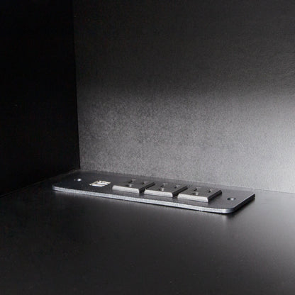 TV Stand Wall-Mounted Floating LED Black MDF 3 AC 2 USB Fits 65 In TV