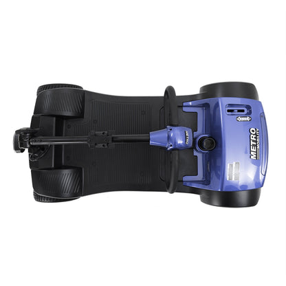 Mobility Scooter 4-Wheel Metal Blue 300 LB 10 Mile Basket Cup Holder 5 mph