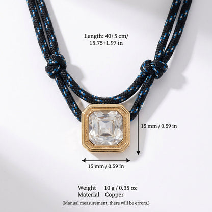 Double-rope Knotted Necklace Layered With A Band
