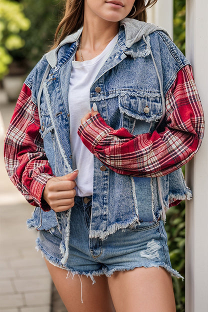 Women's Plaid Denim Jacket