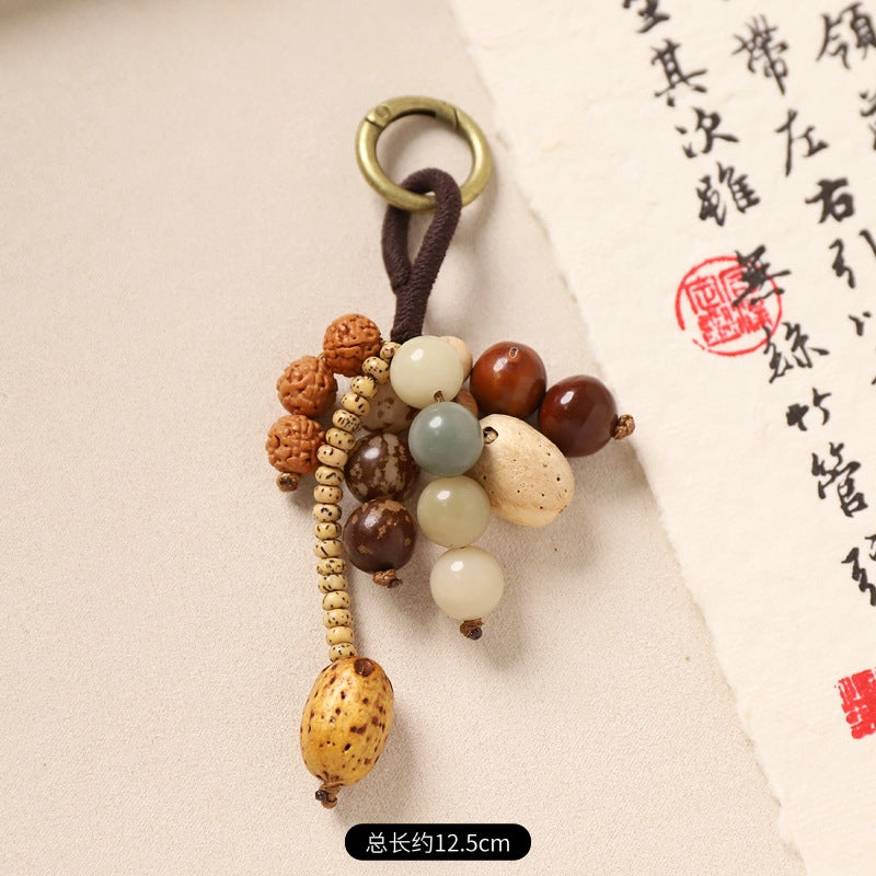 New Chinese-style Wish-Fulfillment Seed-Bead Bag Charm Keychain